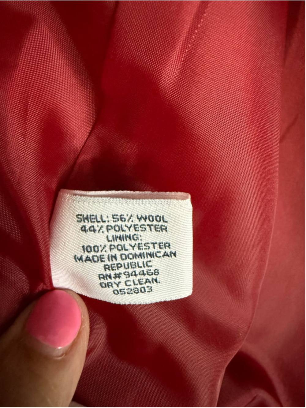 St Johns Bay Red Wool Blend Car Coat L Classic Button Front Winter - Picture 6 of 11